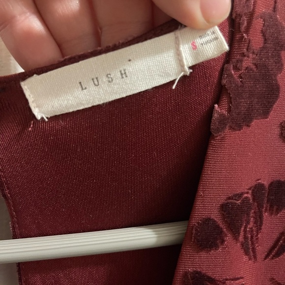 Lush Burgundy Floral Long-sleeve Romper - Picture 3 of 4